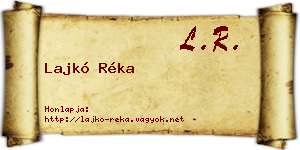 Lajkó Réka névjegykártya